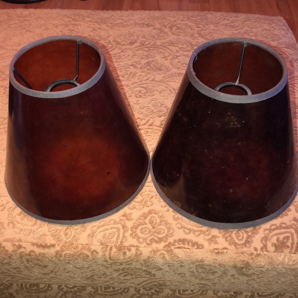 Pair of Vintage Mission Arts & Craft Style Mica Lamp Shades